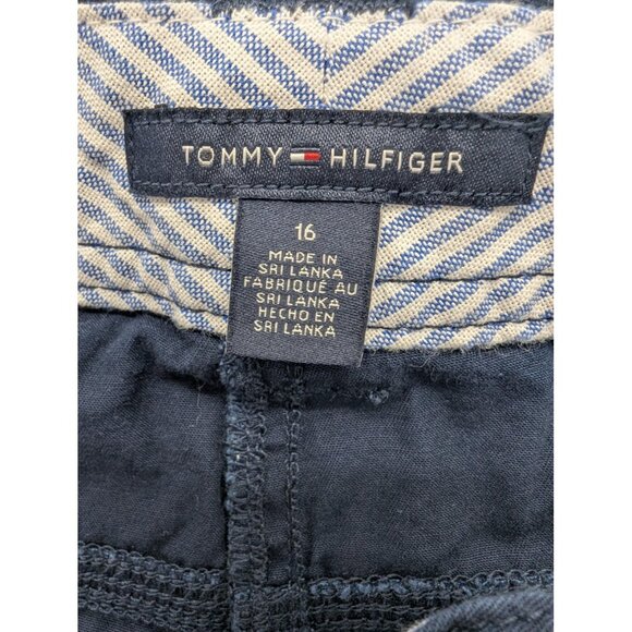 Tommy Hilfiger Capri Pants Womens 16 Navy Cargo Cropped Zip Fly Pockets 802251 - Picture 12 of 14